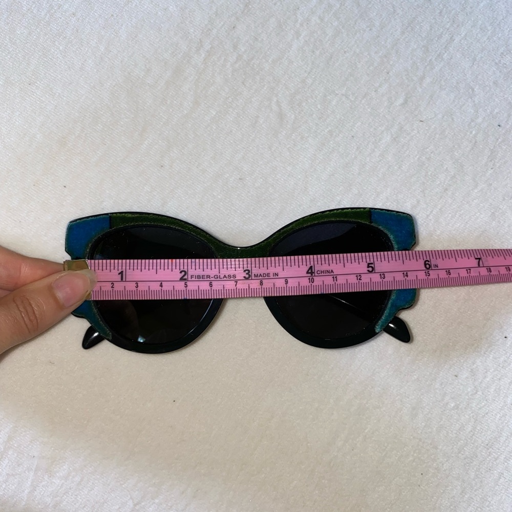 Prada velvet butterfly sunglasses - blue green - Picture 5 of 7